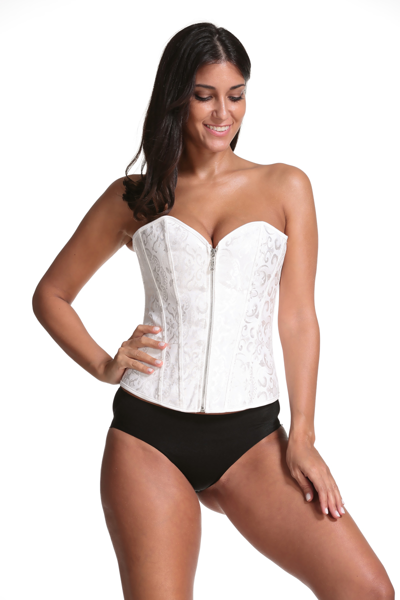 F3239-1 Fashion Womens Brocade Underbust Boned Corset Waist Trainer Shaper